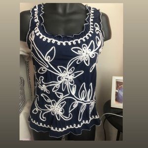 Objects D’art navy blue blouse